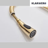 thumbnail of NAVIS | Elegante grifo de cocina extraíble en acero inoxidable dorado, arco alto, mezclador de lujo, alta presión, 360°, 2 conexiones