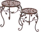 thumbnail of DanDiBo Blumenhocker Metall Braun 2er Set Blumenständer 93992 Blumensäule Antik Pflanzenständer Pflanzenhocker