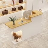 thumbnail of Rezeption Theke Bar Empfangstheke empfangstisch Counter Kassentisch Holzoptik und Weiß 120cm R