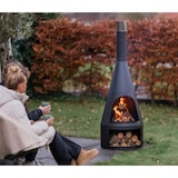 thumbnail of Braciere RedFire Kingston Extra Large – acciaio – altezza 160 cm – nero – con vano porta legna