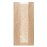 thumbnail of 1000x Bäckerbeutel mit Sichtstreifen 120 + 50 x 280 mm braun