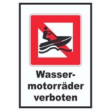 thumbnail of Jetski fahren verboten Symbol und Text A3 Rückseite selbstklebend