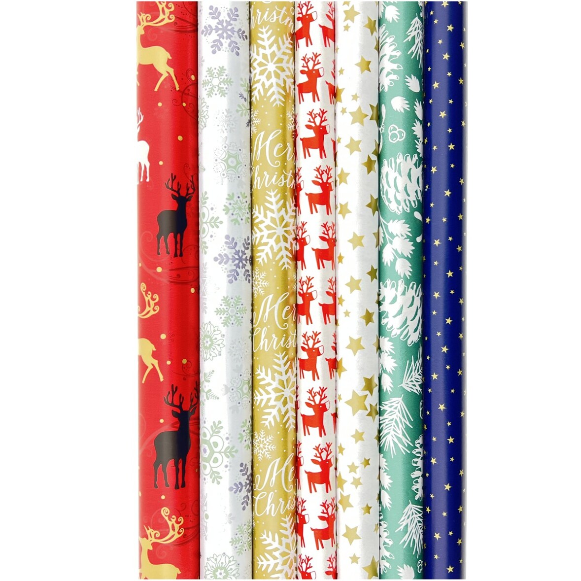 Kerstmis cadeaupapier - Kerstpapier inpakpapier voor Kerst - diversen afmetingen - 7 rollen