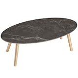thumbnail of tectake Ovale salontafel Acerra, marmerlook 100x50x34,5 cm  Natuur
