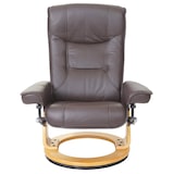 thumbnail of MCA Relax fauteuil Hamilton, TV fauteuil kruk, echt leer 130kg belastbaar ~ bruin, naturel bruin
