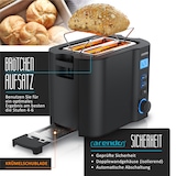 thumbnail of Arendo 2-Scheiben Toaster mit 6 Bräunungsstufen, LCD-Display mit Restzeitanzeige, 800 Watt, Auftaufunktion, Brötchenaufsatz, Schwarz