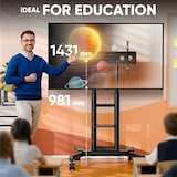 thumbnail of ONKRON TV Ständer rollbar für 43 - 75 Zoll Fernseher, 70 kg, max VESA 600x400, professioneller Fernsehständer mit Rollen und Ablage Schwarz TS1551-B