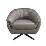 thumbnail of Angel Cerdá Grauer Leder-Drehsessel 5138C 87 x 85 x 74