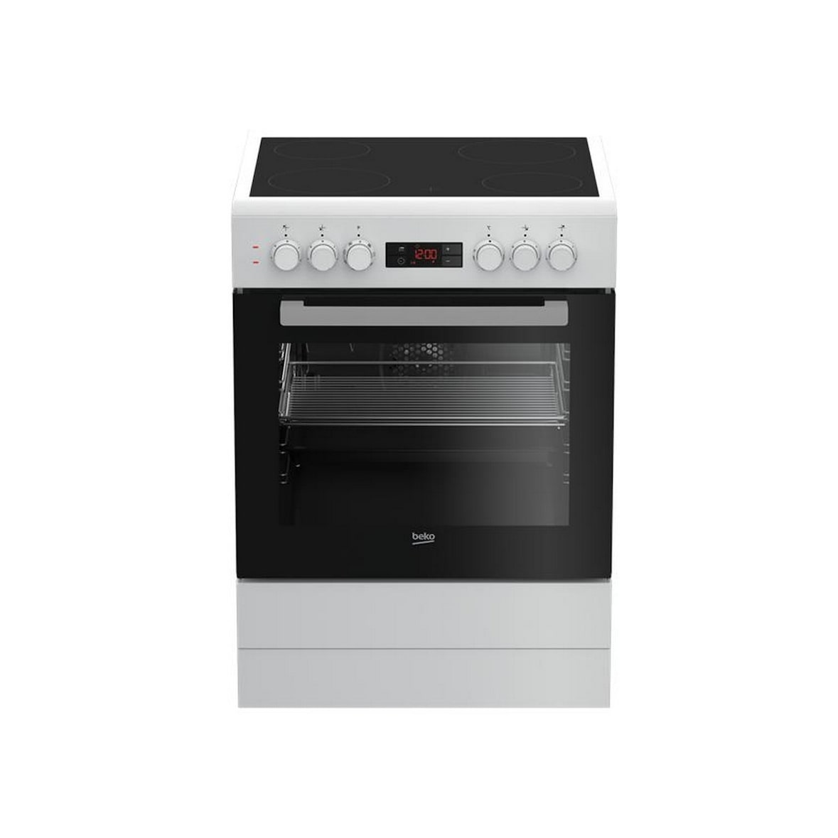 BEKO cuisinière vitrocéramique 72l 4 feux blanc FBE67300WCS