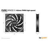thumbnail of PC- Gehäuselüfter Be Quiet Pure Wings 3 high-speed PWM 140mm BL109