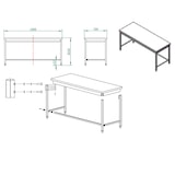 thumbnail of Mesa de trabajo acero inoxidable EASYLINE 850 x 1800 x 700mm 10141 Vaiotec