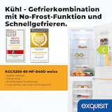 thumbnail of Exquisit Kühl-Gefrierkombination, Kühlschrank mit Gefrierfach, 247 Liter, Schnellgefrieren, 4 Ablagen, KGC5250-85-NF-040D weiss
