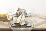 thumbnail of Mank Tischdecke aus Airlaid Design Brooklyn in Beige-Beige Grey, 80 x 80 cm, 20 Stück - Mitteldecke Tischtuch