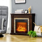 thumbnail of HOMCOM chimenea eléctrica 1800w calentador de chimenea con efecto de llama mando a distancia temporizador protección sobrecalentamiento 80x21,6x67,8cm