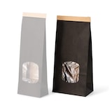thumbnail of BIOZOYG 400 Stück Kraftpapiertüten 11,5 x 7 x 24,5 cm, Größe M, schwarz, Papiersäckchen, Blockbeutel, mit Fenster, Papier-Geschenktüten mit Clip