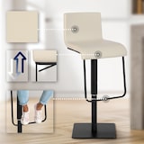 thumbnail of Banco de bar em couro sintético Limon creme/preto