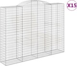 thumbnail of vidaXL Gabionen mit Hochbogen 15 Stk 300x50x220/240cm Verzinktes Eisen