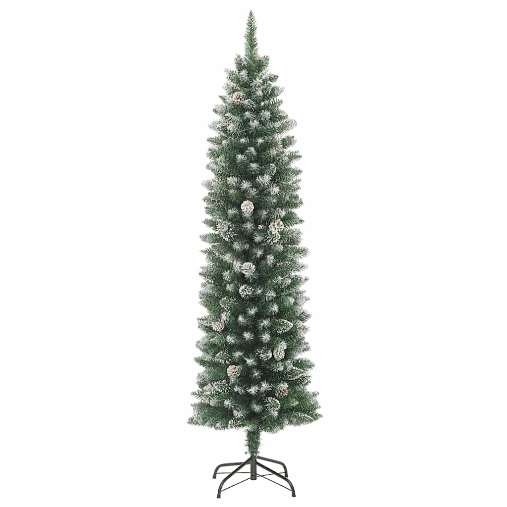 vidaXL Künstlicher Weihnachtsbaum mit Ständer Schlank 180 cm PVC