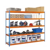 thumbnail of PROREGAL Schwerlastregal METAL YETI FIVE | HxBxT 200x120x60cm | Fachlast 400kg | Blau-Orange | Standregal Metallregal Lagerregal