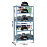 thumbnail of Scaffalatura metallica Simonclick senza viti 5 ripiani. Colore BLU/BIANCO 1800x800x400 mm