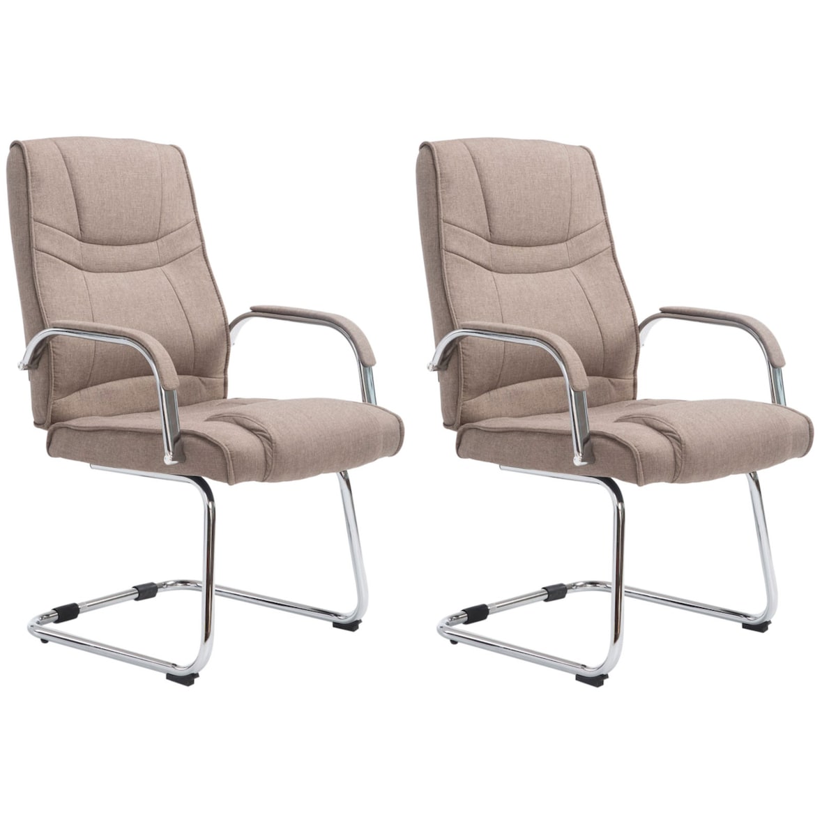 2er Set Freischwinger Attila Stoff taupe