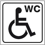 thumbnail of Aufkleber I Standard Piktogramm Behinderten-WC, weiß/schwarz, Folie, selbstklebend, 150x150mm, ASR A4.1