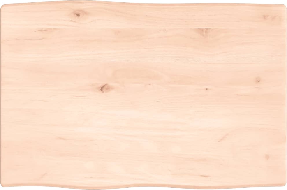 vidaXL Tischplatte 60x40x2 cm Massivholz Eiche Unbehandelt Baumkante