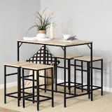 thumbnail of HOMCOM Set de Mesa de Bar 4 Taburetes 5 Piezas con Reposapiés Juego de Muebles Altas con Mesa de 100x60x88 cm y Taburetes de 32x32x57 cm para Comedor