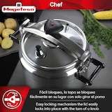 thumbnail of Magefesa Chef - Olla Express Profesional de 15 Litros, Fabricada en Aluminio, Apta para Gas, Vitrocerámica y Eléctrica, 3 Sistemas de Seguridad