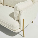 thumbnail of Sofá de 3 plazas en tela bouclette color crudo