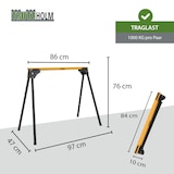 thumbnail of 2x Arbeitsbock klappbar bis 1000 kg Stahl pulverbeschichtet gelb schwarz Gerüstbock Unterstellbock