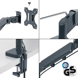 thumbnail of Leitz, Bras pour écran PC,  Support pour moniteur jusqu'à 32",  Leitz Ergo, à faible encombrement, Gris, 64890089
