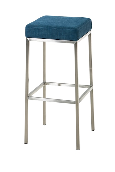 Taburete de bar Funda de tela Montreal Azul/Acero inoxidable