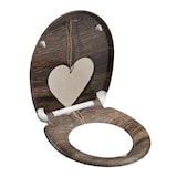 thumbnail of WC Sitz WOOD HEART, Duroplast Toilettendeckel mit Absenkautomatik und Schnellverschluss, Klobrille, Toilettensitz