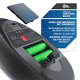 thumbnail of CSL ergonomische Maus, Funk, Vertikal, optisch, kabellos, 2,4Ghz & Bluetooth, Armschonend, 2400 dpi