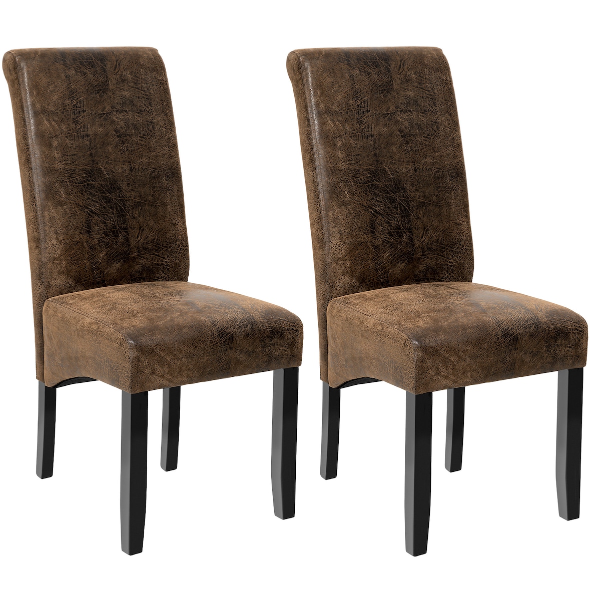tectake Silla de comedor ergonómica - Juego de 2 marrón antiguo
