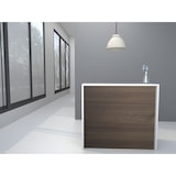 thumbnail of Oficit. Mostrador laminado nogal. Fácil de montar. Fabricado en España. Medidas: 140x50x105 (ancho x fondo x alto)