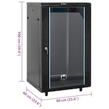 thumbnail of vidaXL Netwerkkast met draaiwieltjes 18U 19" IP20 60x60x100 cm
