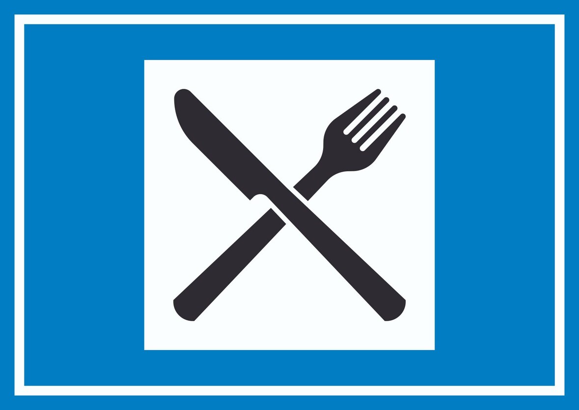 Autobahngasthaus Symbol Schild A4 (210x297mm)