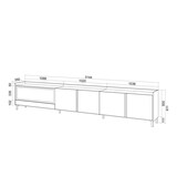thumbnail of TV-Schrank, Lowboard, 315x61x35 cm, Für TV-Geräte bis zu 80", Elektrokamin XXL, Industriedesign, LED, Schwarz Eiche