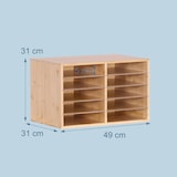 thumbnail of Relaxdays Dokumentenablage Bambus, DIN A4, 10 Fächer, Büro, Home Office, HBT: 31x49x31 cm, Schreibtisch Organizer, natur