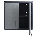 thumbnail of Armario de pared HWC-O52, armario de pared, acero con cerradura 77x77x31cm ~ gris claro/gris oscuro