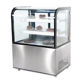 thumbnail of Vitrina refrigerada con ruedes, 2 estantes/puertas, acero inox./cristal, 122x91.5x67.5 cm, refrigeración por aire, 270L, negra/plateada, Polar CG841