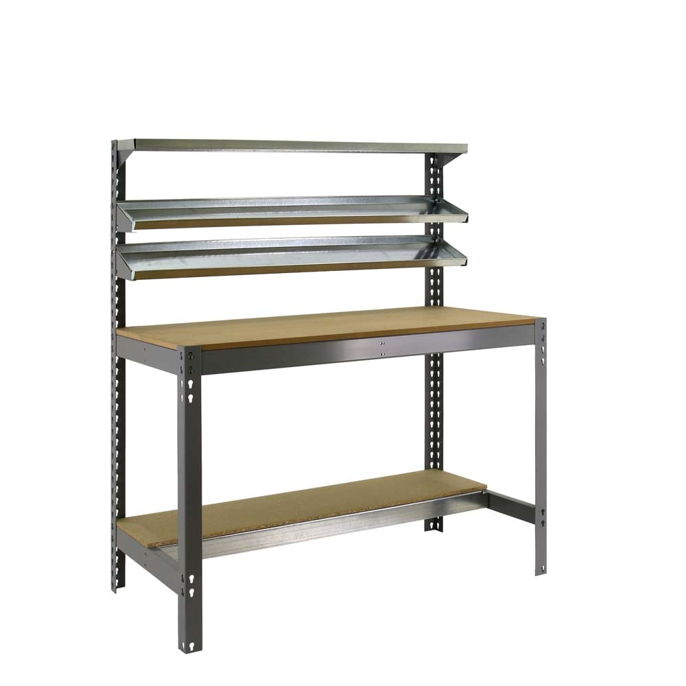 PROREGAL Établi BUFFALO avec étagère avant | HxLxP 84x90x61cm | Capacité de charge 400kg | Gris