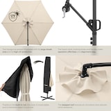 thumbnail of TECTAKE, Ampelschirm Artemis, 360 Grad drehbar, neigbar, wasserabweisend, UV Schutz 50+, 300x300 cm, beige