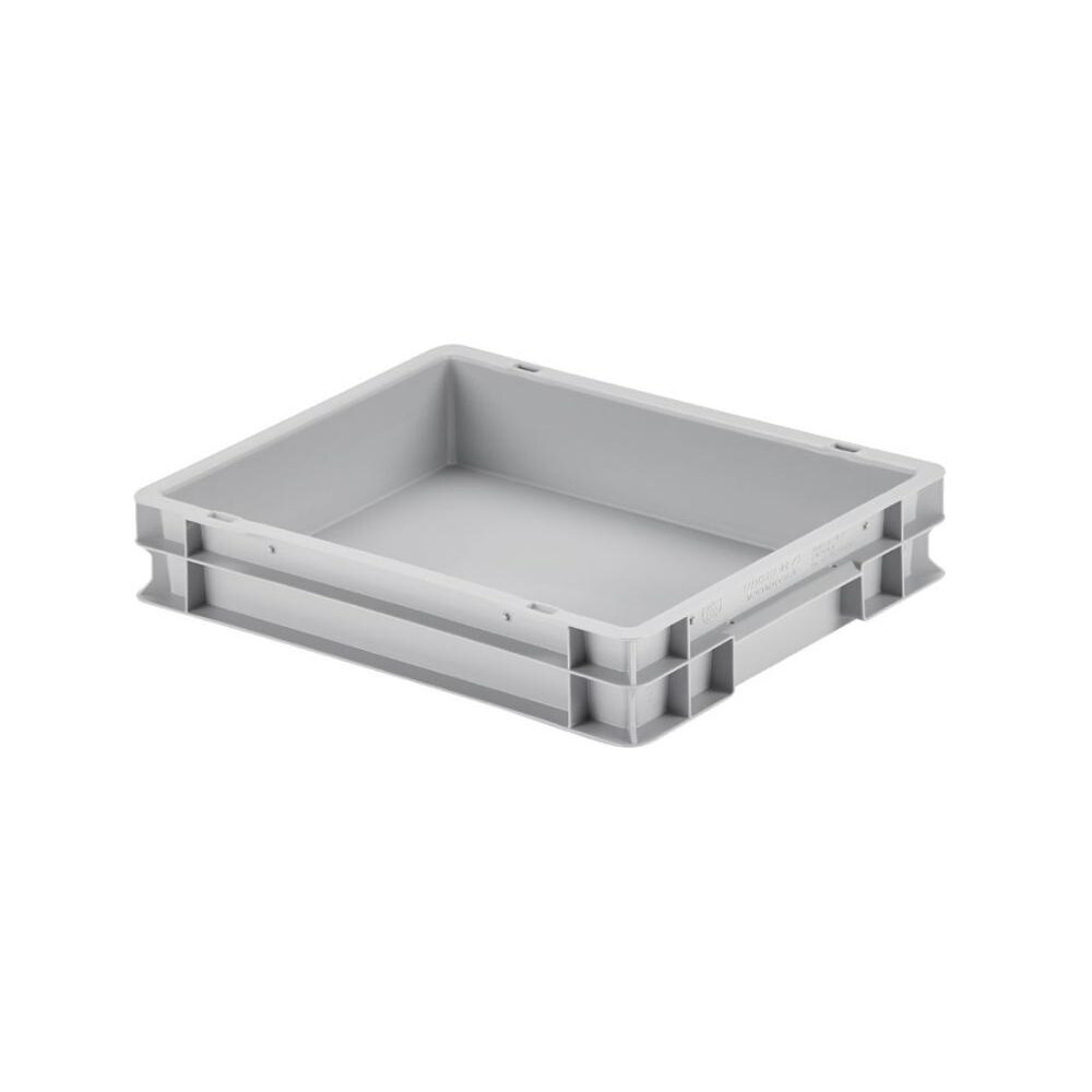 PROREGAL Eurobehälter mit geschlossenem Griff | HxBxT 7,5x30x40cm | 9 Liter | Grau | Eurobox, Transportbox, Transportbehälter, Stapelbehälter