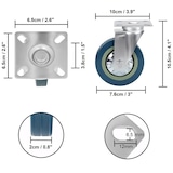 thumbnail of Rodas em borracha maciça COSHANÓ 360º com placa metálica, rolamento duplo de esferas. capacidade 280kg. 3" / 76 mm