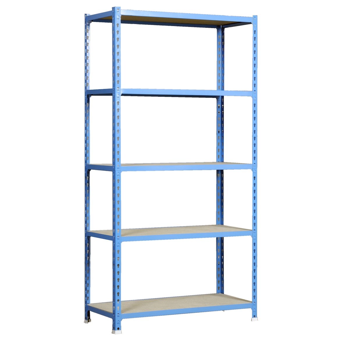 SimonRack Scaffali Metallo Garage 2000x1100x500 mm, 5 Niveaux, Ripiani in Legno, 200 kg per Ripiano, Blu/Legno – Maderclick