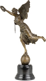 thumbnail of Moritz Bronzefigur Siegesgöttin Viktoria Siegessäule Höhe 37 cm 2,8 kg Skulptur Statue Antik-Stil historisch Dekoration Vintage
