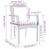 thumbnail of HELLOSHOP26 - Juego de comedor de jardín de 7 piezas y cojines, ratán negro y gris 02_0014909